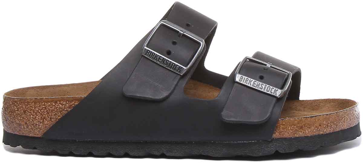 Sandalias Birkenstock Arizona | cuero auténtico negro para mujer