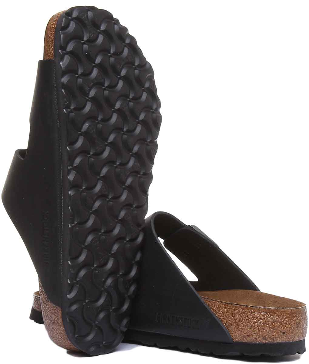 Sandalias Birkenstock Arizona | cuero auténtico negro para mujer