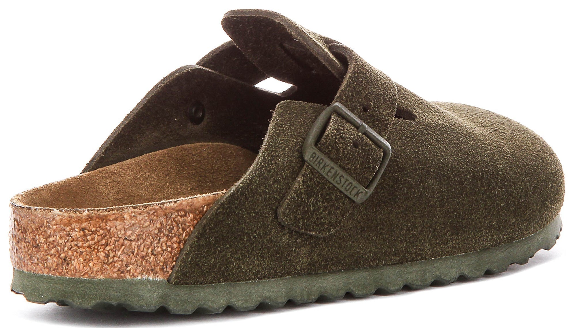 Zuecos Birkenstock Boston | Birko-Flor verde oscuro para hombre y mujer - horma estrecha