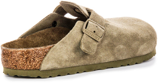 Sabots Birkenstock Boston | Birko-Flor kaki pour hommes et femmes
