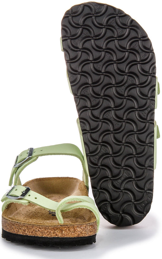 Sandales Birkenstock Mayari | Cuir nubuck vert citron pour femmes