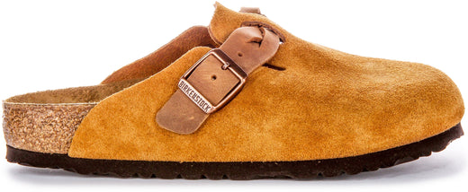 Birkenstock Boston-tofflor | Minkfärgat mockaläder – flätat band för kvinnor