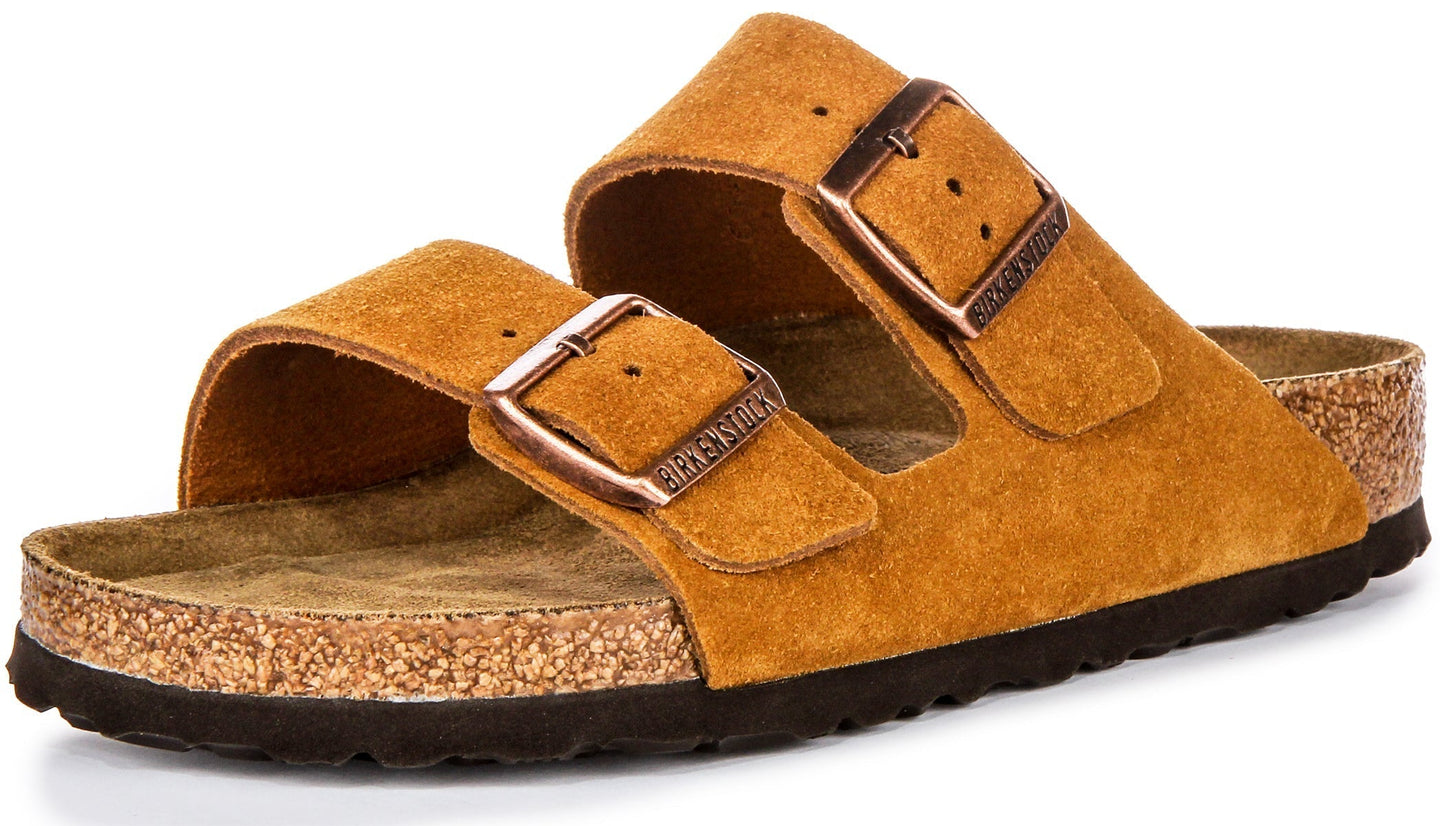 Sandales Birkenstock Arizona | cuir suédé vison pour femmes