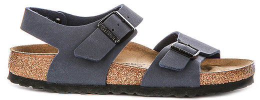 Scarpe Birkenstock New York | materiale della tomaia originale Birkenstock blu navy per bambini - calzata stretta