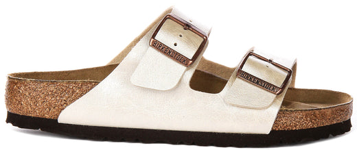 Sandalias Birkenstock Arizona | Birko-Flor blanco perla para mujer - Ajuste regular