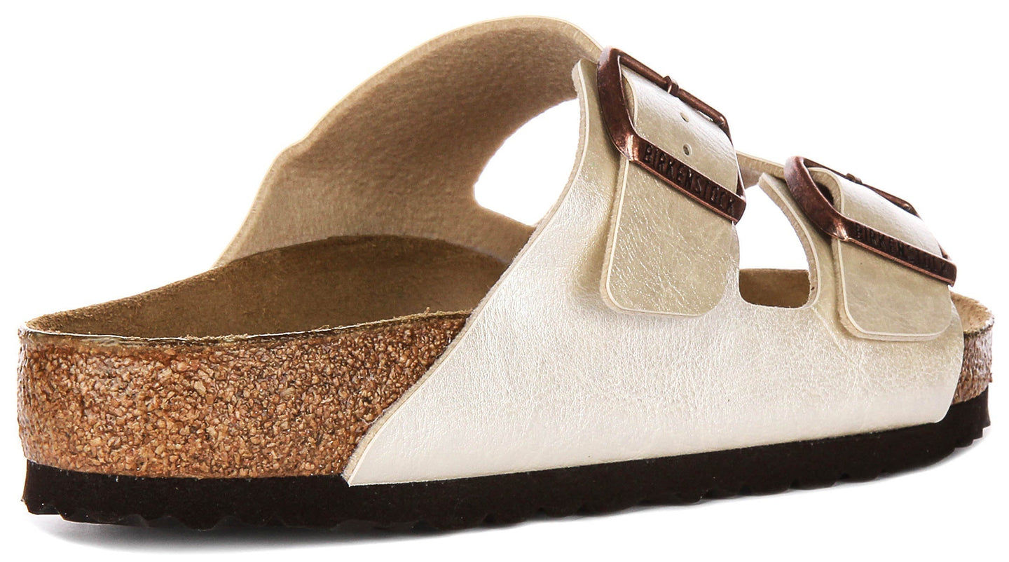 Sandalias Birkenstock Arizona | Birko-Flor blanco perla para mujer - Ajuste regular
