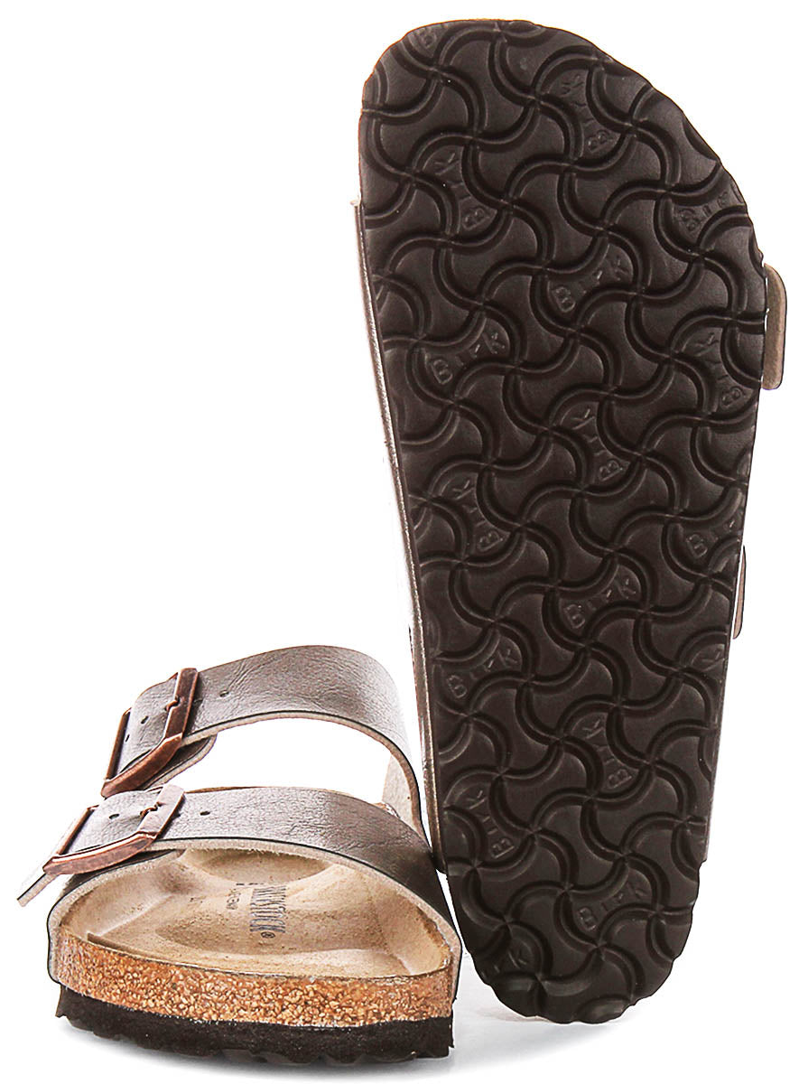 Birkenstock Arizona sandales | Birko-Flor taupe pour femmes - coupe standard