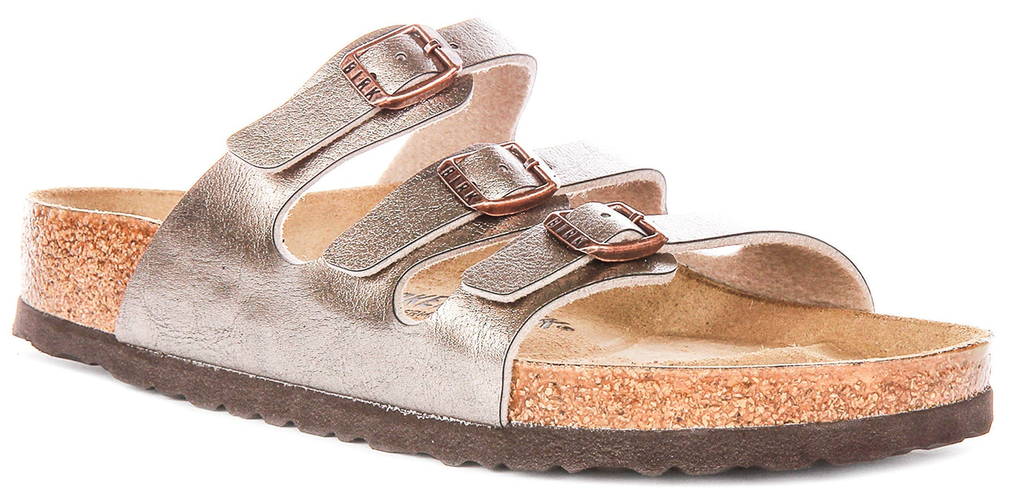 Sandali Birkenstock Florida | Birko-Flor color tortora da donna - calzata regolare