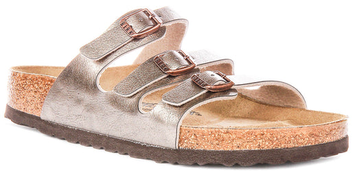 Sandali Birkenstock Florida | Birko-Flor color tortora da donna - calzata regolare
