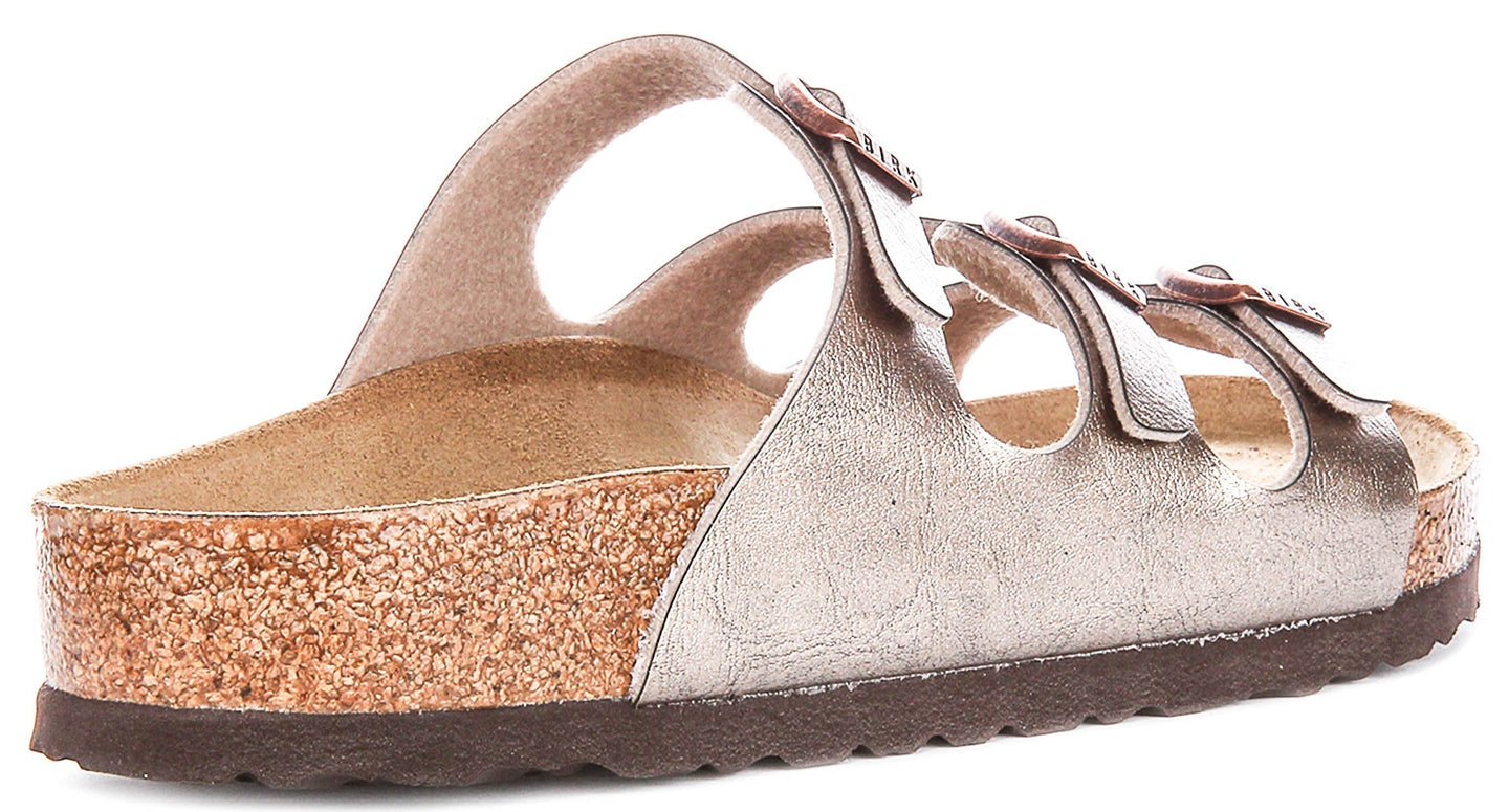 Sandali Birkenstock Florida | Birko-Flor color tortora da donna - calzata regolare