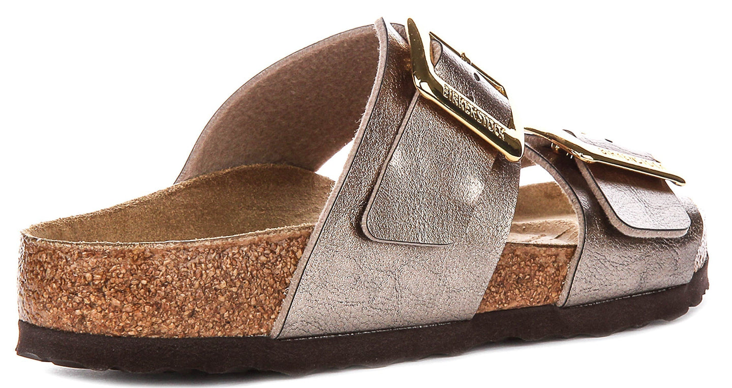 Sabots Birkenstock Sydney Cushion | en cuir suédé taupe pour femmes – largeur normale