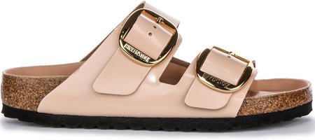 Sandales Birkenstock Arizona | Cuir véritable beige - grande boucle pour femmes