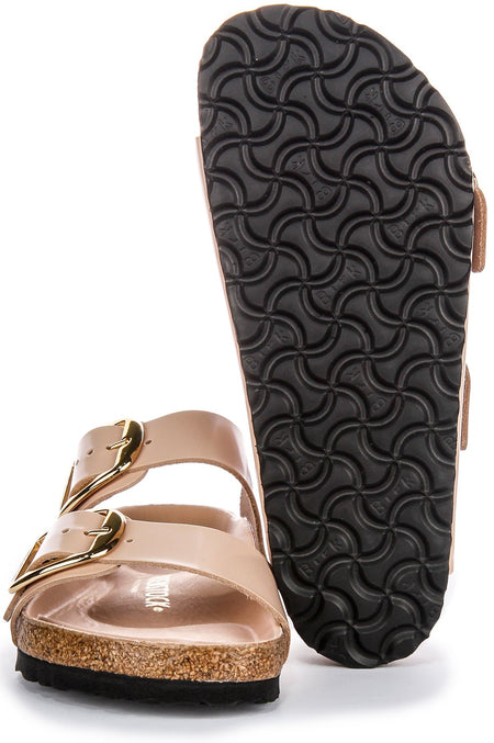 Sandales Birkenstock Arizona | Cuir véritable beige - grande boucle pour femmes
