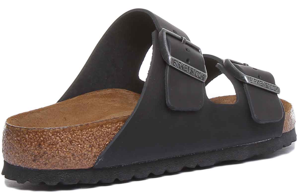 Sandalias Birkenstock Arizona | cuero auténtico negro para mujer