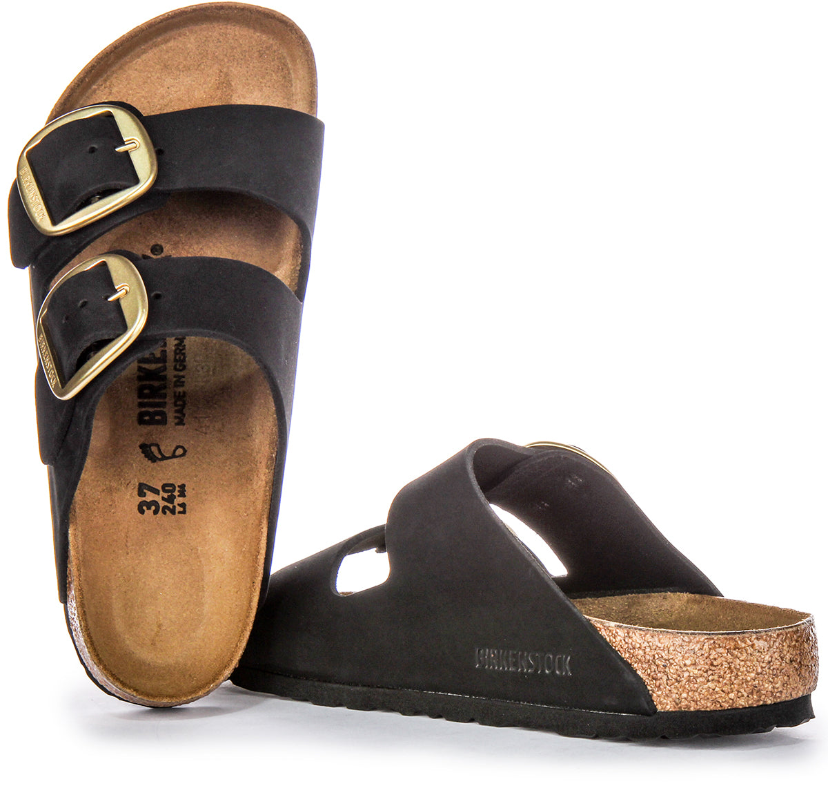 Birkenstock Arizona-sandalen | Zwart suèdeleer - Big Buckle voor dames