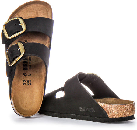 Birkenstock Arizona-sandalen | Zwart suèdeleer - Big Buckle voor dames