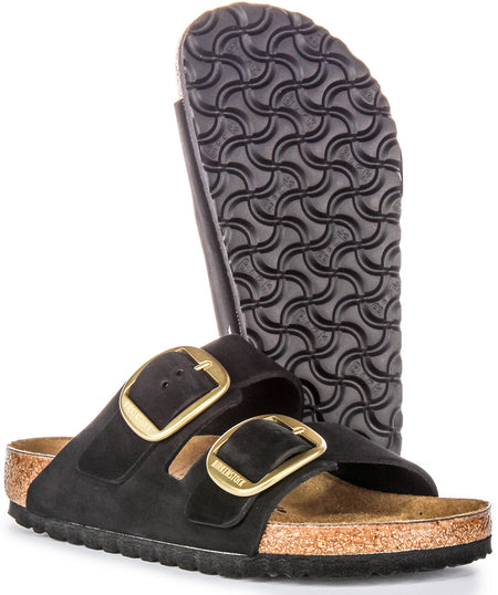 Birkenstock Arizona-sandalen | Zwart suèdeleer - Big Buckle voor dames