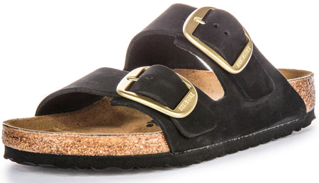 Birkenstock Arizona-sandalen | Zwart suèdeleer - Big Buckle voor dames