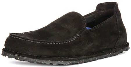 Birkenstock Utti scarpe | Pelle scamosciata nera da uomo e donna - Calzata regolare
