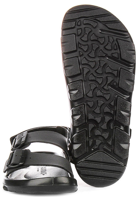 Birkenstock Mogami Terra chaussures de sport | cuir véritable noir pour hommes - coupe standard