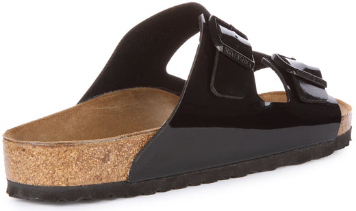 Sandalias Birkenstock Arizona | Birko-Flor negro charolado para hombre y mujer