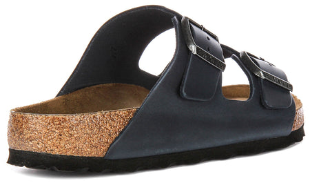 Birkenstock Arizona sandali | Pelle genuina blu - Plantare morbido da uomo e donna - Calzata regolare