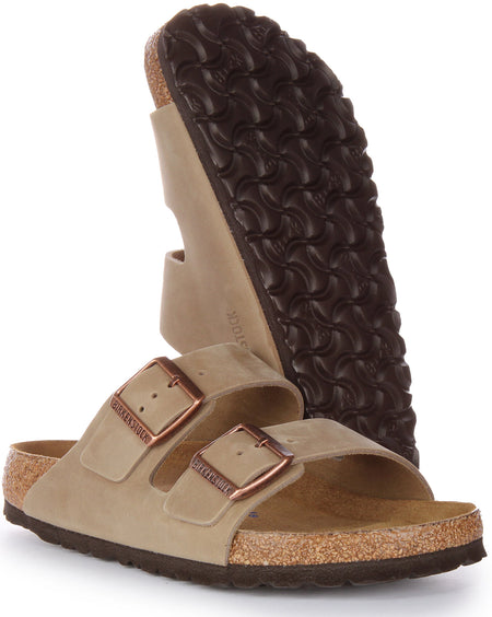 Sandales Birkenstock Arizona | Cuir véritable marron pour homme et femme