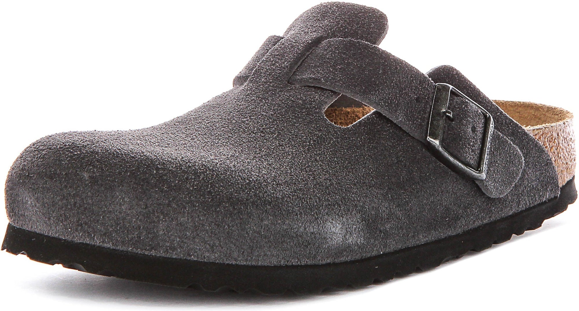 Birkenstock Boston klompen | Antraciet suèdeleer voor heren en dames - Smalle pasvorm