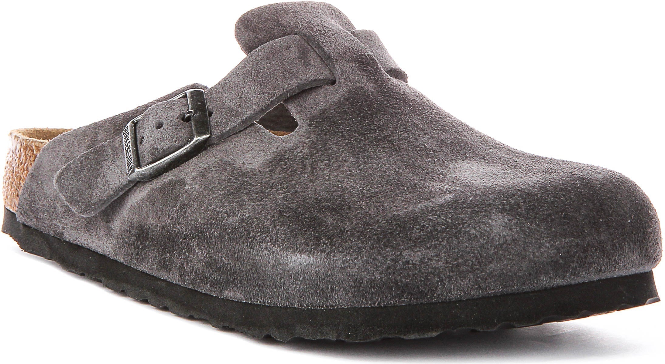 Sabots Birkenstock Boston | Birko-Flor anthracite pour homme et femme - coupe standard