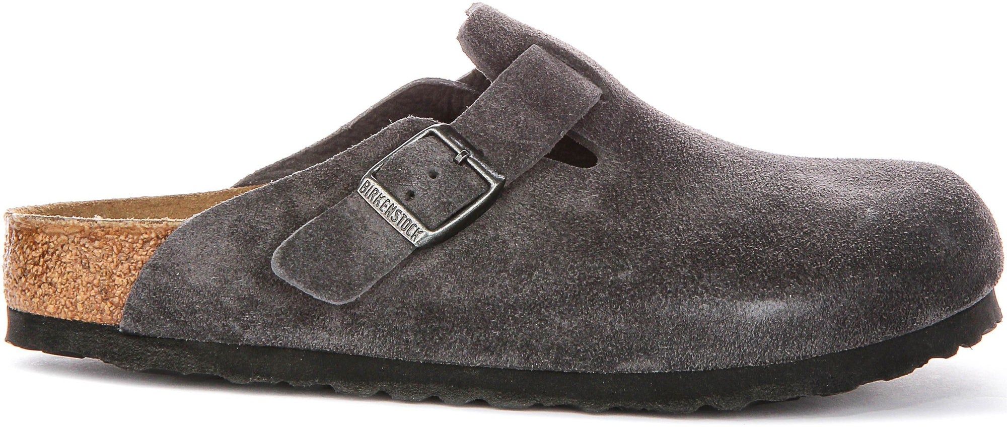 Sabots Birkenstock Boston | Birko-Flor anthracite pour homme et femme - coupe standard