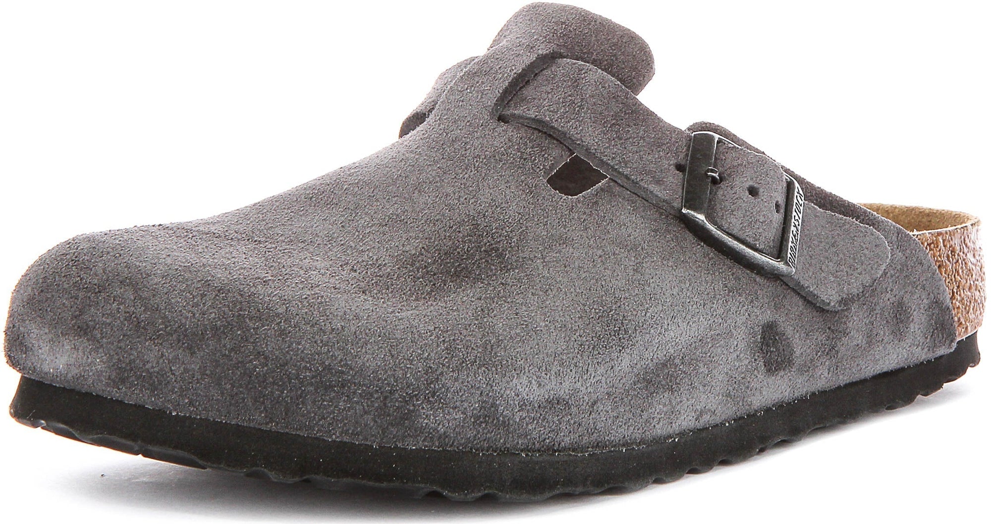 Sabots Birkenstock Boston | Birko-Flor anthracite pour homme et femme - coupe standard