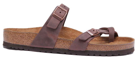 Sandalias Birkenstock Mayari | cuero genuino marrón oscuro para mujer
