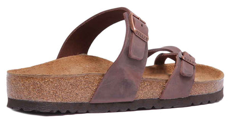Sandalias Birkenstock Mayari | cuero genuino marrón oscuro para mujer