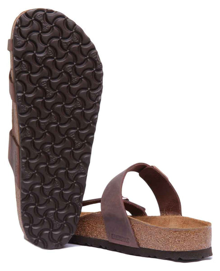 Sandalias Birkenstock Mayari | cuero genuino marrón oscuro para mujer