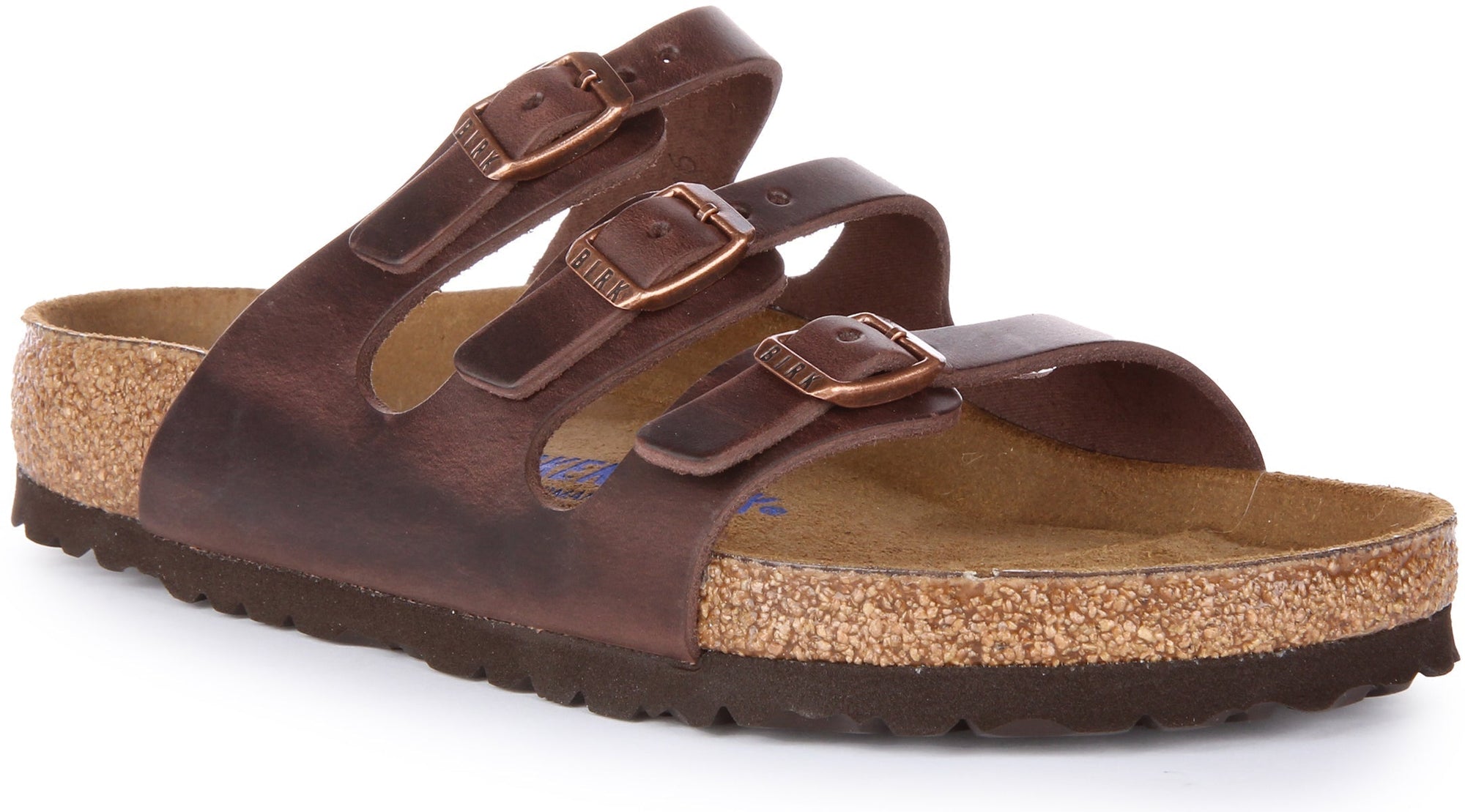 Birkenstock Florida sandalen | donkerbruin echt leer voor dames