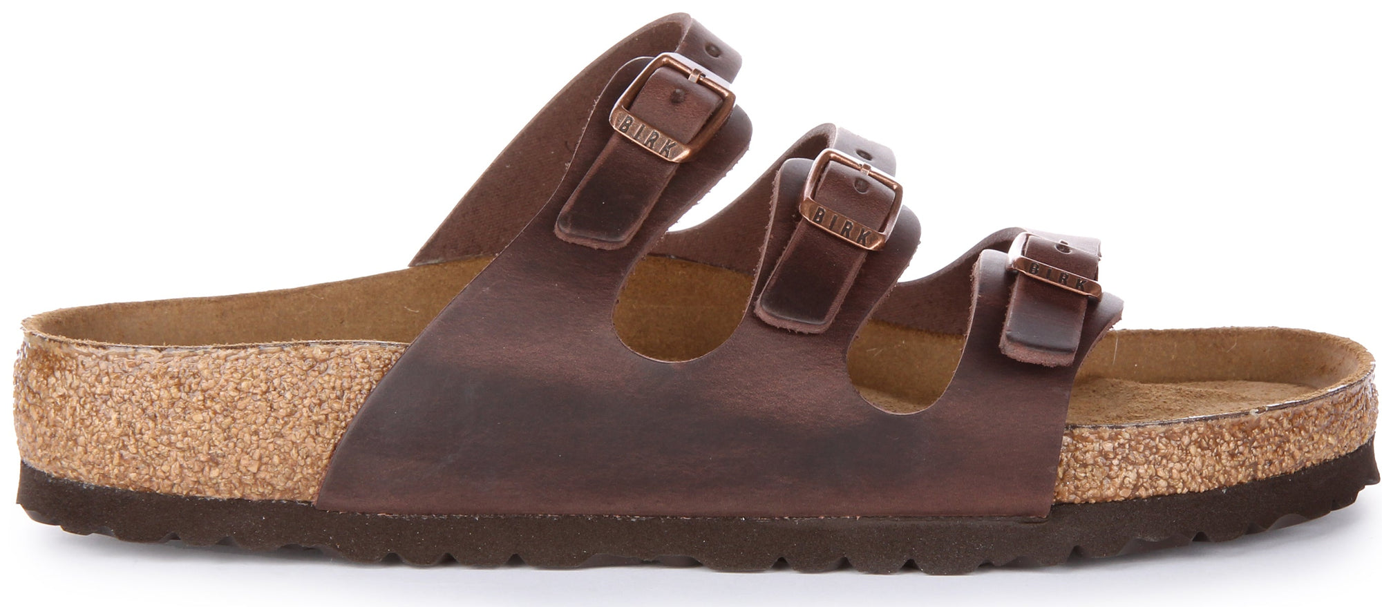Birkenstock Florida sandalen | donkerbruin echt leer voor dames
