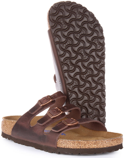 Birkenstock Florida sandalen | donkerbruin echt leer voor dames