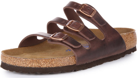 Birkenstock Florida sandalen | donkerbruin echt leer voor dames