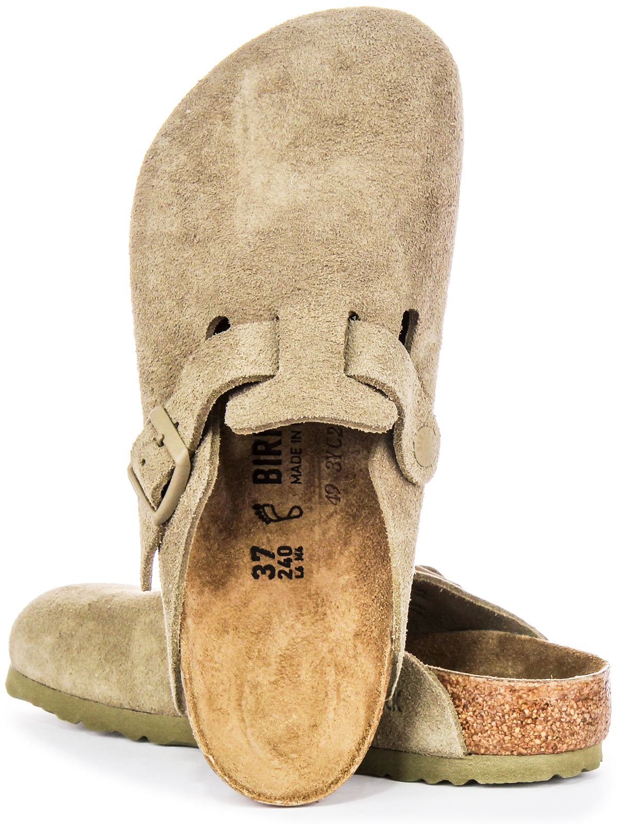 Sabots Birkenstock Boston | Birko-Flor kaki pour hommes et femmes