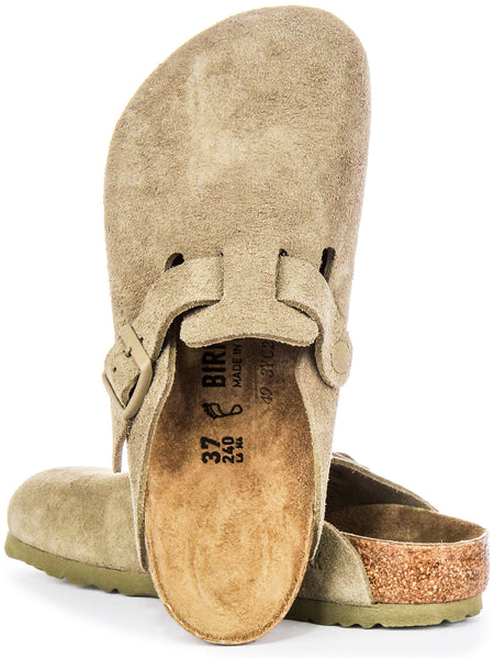 Sabots Birkenstock Boston | Birko-Flor kaki pour hommes et femmes