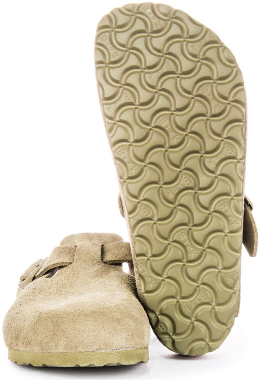 Sabots Birkenstock Boston | Birko-Flor kaki pour hommes et femmes