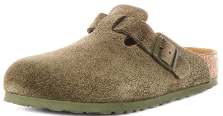 Zuecos Birkenstock Boston | Birko-Flor verde, para hombre y mujer, horma regular