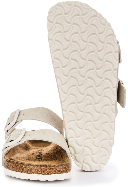 Sandales Birkenstock Arizona | Birko-Flor gris clair pour femmes - largeur normale