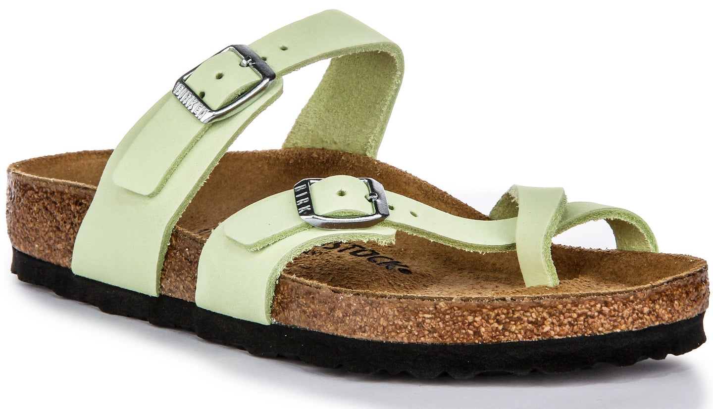 Sandales Birkenstock Mayari | Cuir nubuck vert citron pour femmes