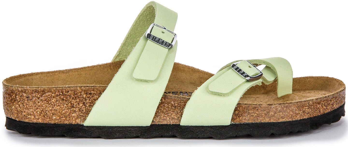 Sandales Birkenstock Mayari | Cuir nubuck vert citron pour femmes
