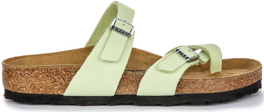 Sandales Birkenstock Mayari | Cuir nubuck vert citron pour femmes