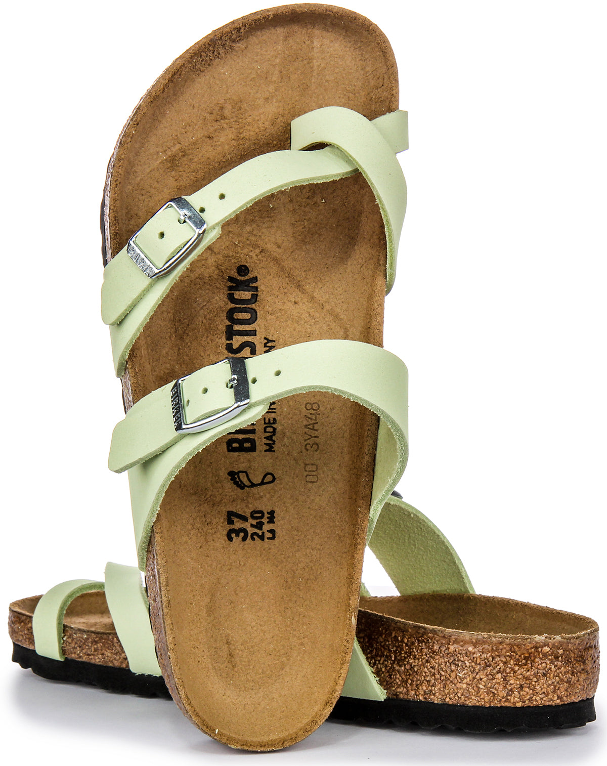 Sandales Birkenstock Mayari | Cuir nubuck vert citron pour femmes
