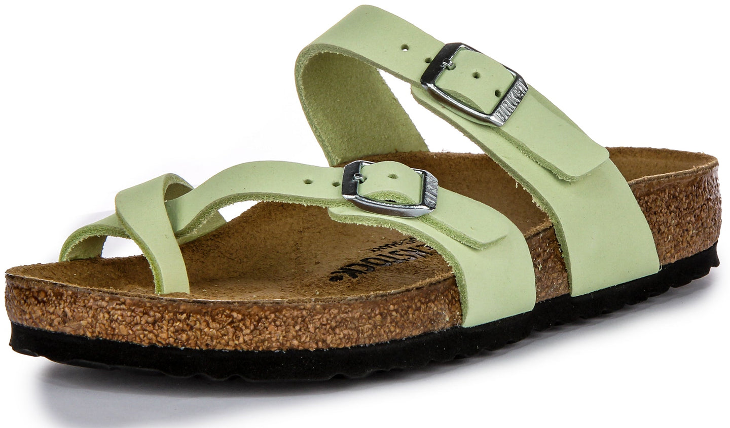 Sandales Birkenstock Mayari | Cuir nubuck vert citron pour femmes