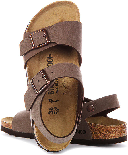 Chaussures Birkenstock New York | Birko-Flor moka pour enfant - coupe étroite