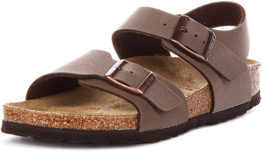 Chaussures Birkenstock New York | Birko-Flor moka pour enfant - coupe étroite